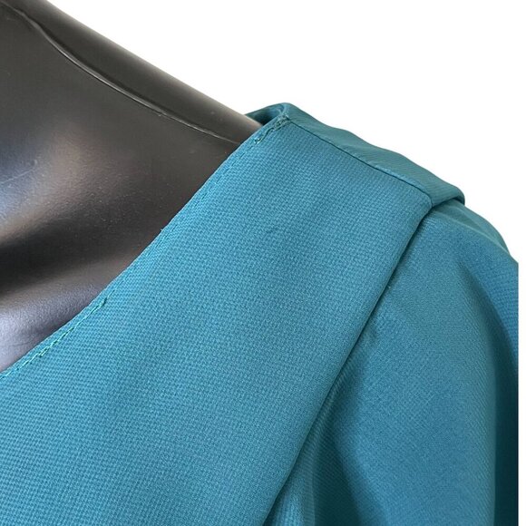 Azazie Daphne Bridesmaid Dress Peacock Teal Maxi Gown NWT Size A12 - Picture 10 of 16